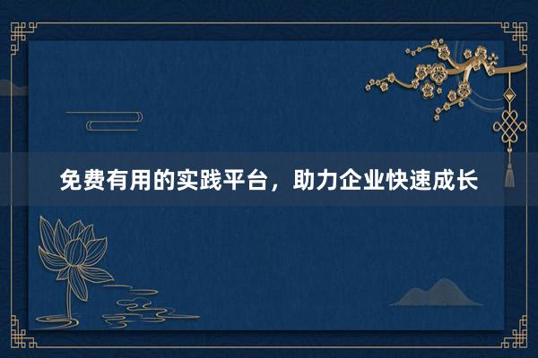 免费有用的实践平台，助力企业快速成长